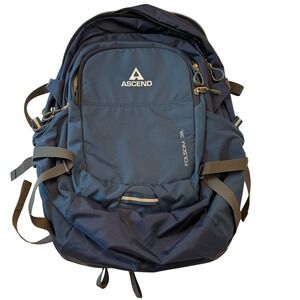 Ascend Backpack Blue Folsom 39L Technical Hiking Travel Laptop Bag Rugged